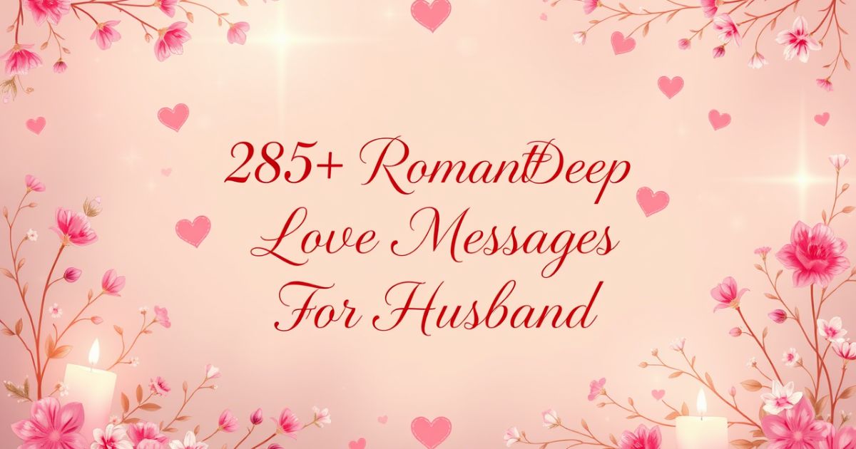 285+Romantic Deep Love Messages For Husband