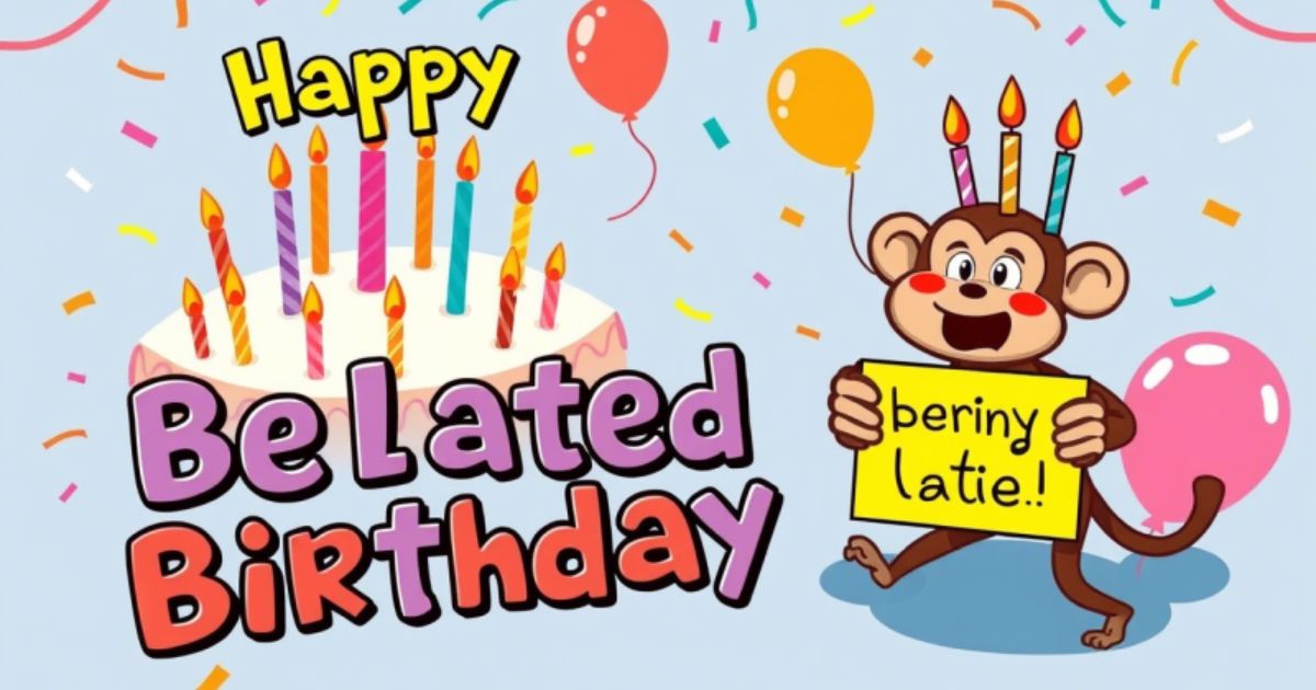 Happy Belated Birthday Funny: Phrase & Mesages