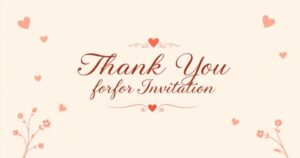 Heartfelt Thank You Message for Invitation