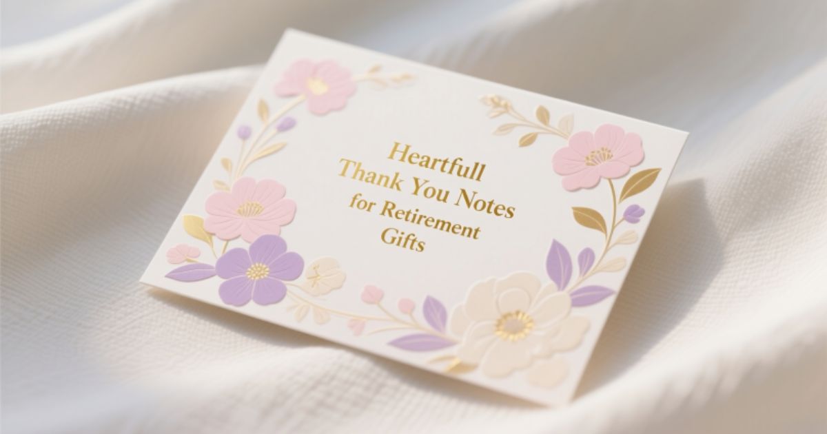 Heartfelt Thank You Notes for Retirement Gifts