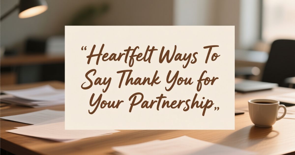 Heartfelt Ways To Say Thank You for Your Partnership