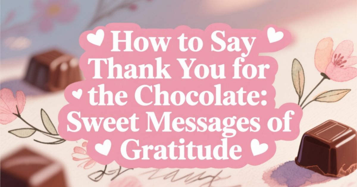 How to Say Thank You for the Chocolate: Sweet Messages of Gratitude